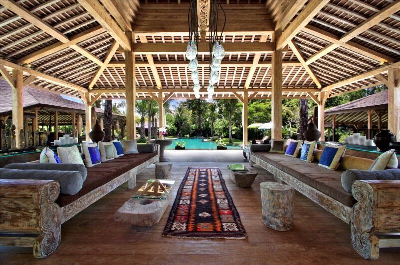 Bali Ethnic Villa Living Area with Pool View, Umalas | 5 Bedroom Villas Bali