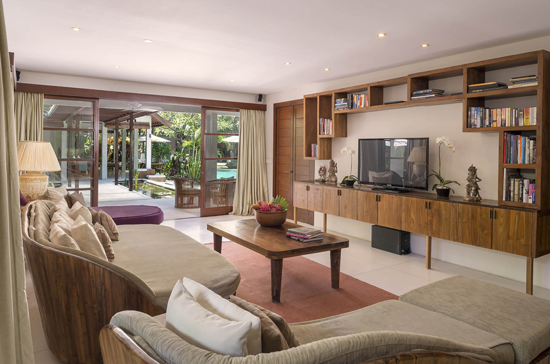 Lataliana Villas Lounge Area with TV, Seminyak | 5 Bedroom Villas Bali