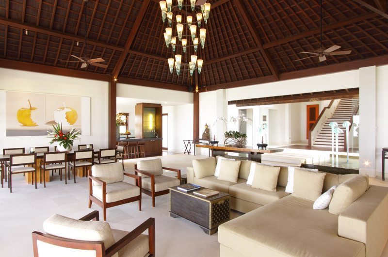 Sinaran Surga Living and Dining Area with Up Stairs, Uluwatu | 5 Bedroom Villas Bali
