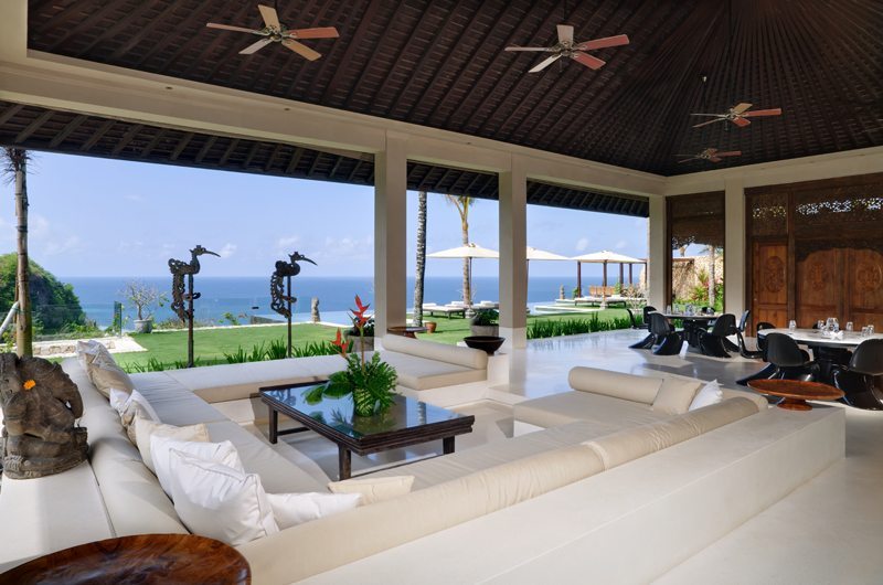 The Ungasan Clifftop Resort Villa Ambar Living Area with Pool View, Uluwatu | 5 Bedroom Villas Bali