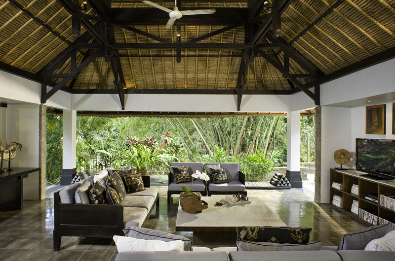 Villa Maya Retreat Living Area with TV, Tabanan | 5 Bedroom Villas Bali